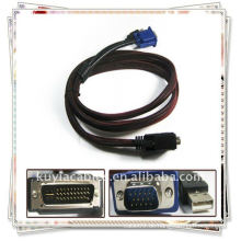 (30 + 5) Pin DVI Stecker auf 15Pin VGA Stecker + USB Kabel Adapter